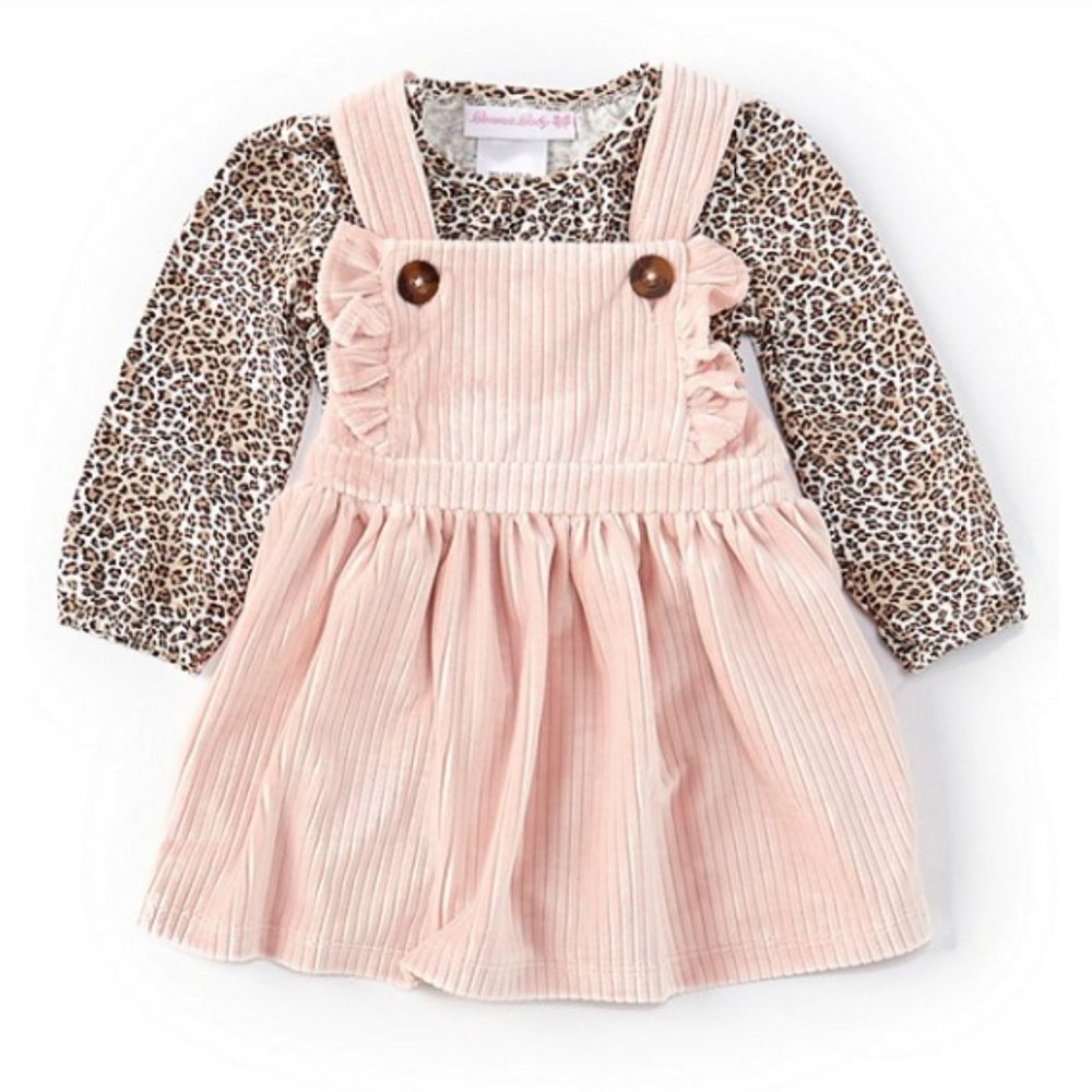 🌿Bonnie Jean Long Sleeve Animal Print Bodysuit & Jumper Dress [12M]🌿